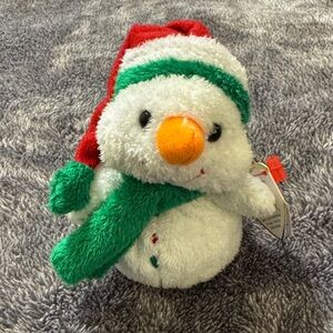 Ty Jingle Beanie Snowman “Melton” plush ornament NEW